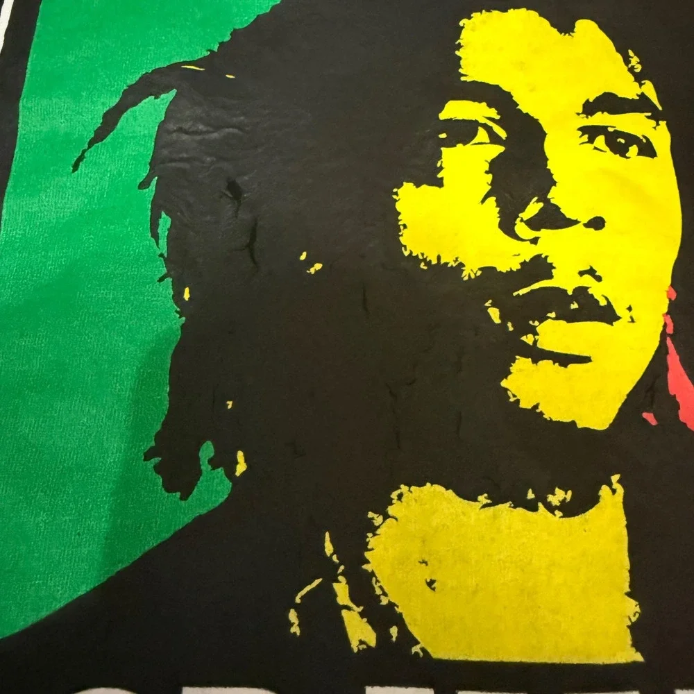 Bob Marley Y2K One Love Graphic T-Shirt Mens‎ 5XL Black Alstyle Reggae Rasta Tee